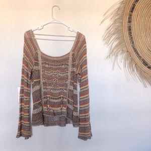Free People Sunset Crochet Knit Top